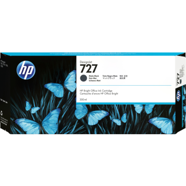 Genuine HP 727 Matte Black Ink Cartridge 300ml for DesignJet T1530 T2530 T1500 T2500 T920 3WX19A