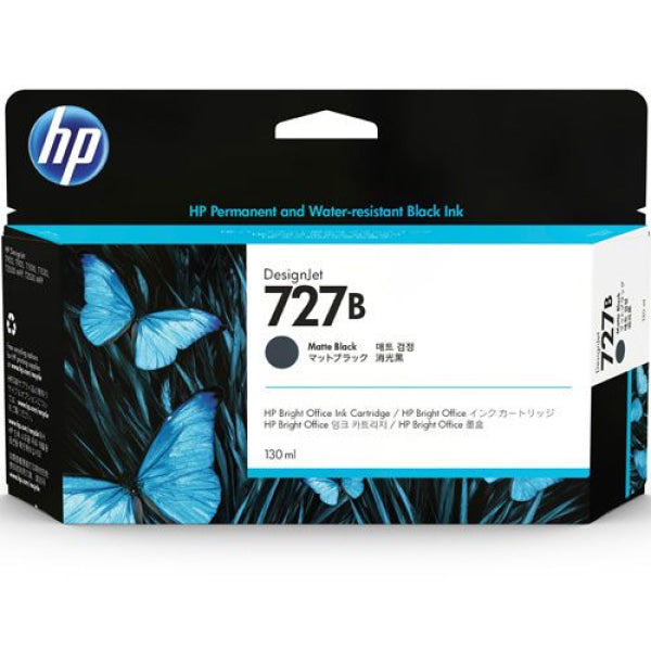 Genuine Hp 727B Matte Black Ink Cartridge For Designjet T930/T1500/T1530/T2500/T2530 130Ml [3Wx13A]