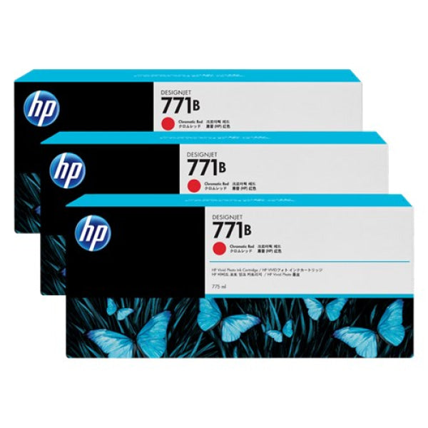 HP 771B  CHROMATIC RED TRIPLE PACK 775 ML DESIGNJET INK B6Y24A
