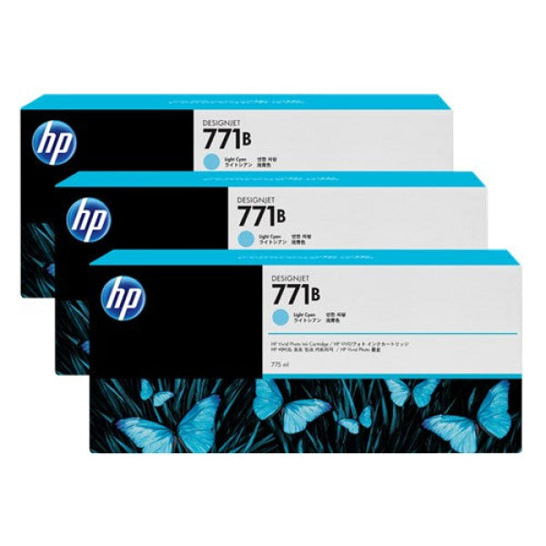 HP 771B  LIGHT CYAN INK TRIPLE PACK 775ML DESIGNJET INK B6Y28A