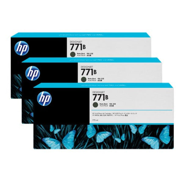HP 771B MATTE BLACK TRIPLE PACK 775 ML DESIGNJET INK B6Y23A