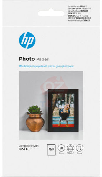 Genuine Hp Photo 10X15Cm (4R) 20X Sheets Fsc Glossy Paper 180Gsm [9Rr53A]