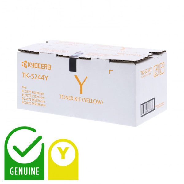 Genuine Kyocera Tk-5244 Yellow Toner Cartridge For M5526/P5026 3K [Tk5244Y] -