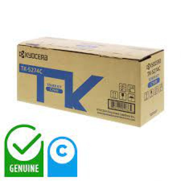 Genuine Kyocera Tk-5274 Cyan Toner Kit For M6230/M6630/P6230 (6K) [Tk5274C] Cartridge -