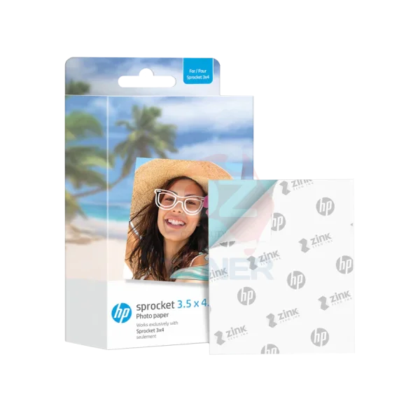 Hp 3.5 X 4.25” Zink Sticky-Backed Photo Paper For Sprocket 3X4 Printer Hpiz3X420 (20X Pack)