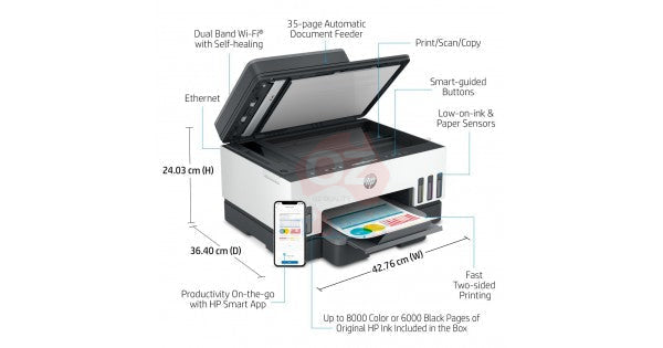 Hp Smart Tank 7305 All-In-One Multi-Function Ink Printerr+Adf #32Xl/31 Set - P/N: 28B75A (Rrp$598)