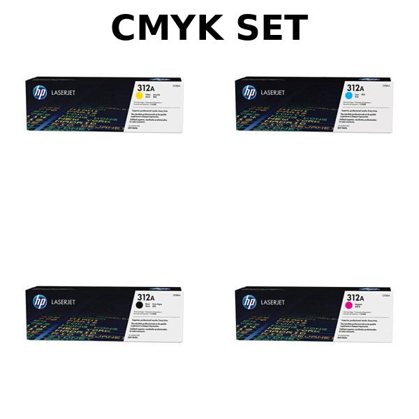 Genuine HP 312A CMYK Toner Cartridge Set for LaserJet Pro M476 2.4K/2.7K