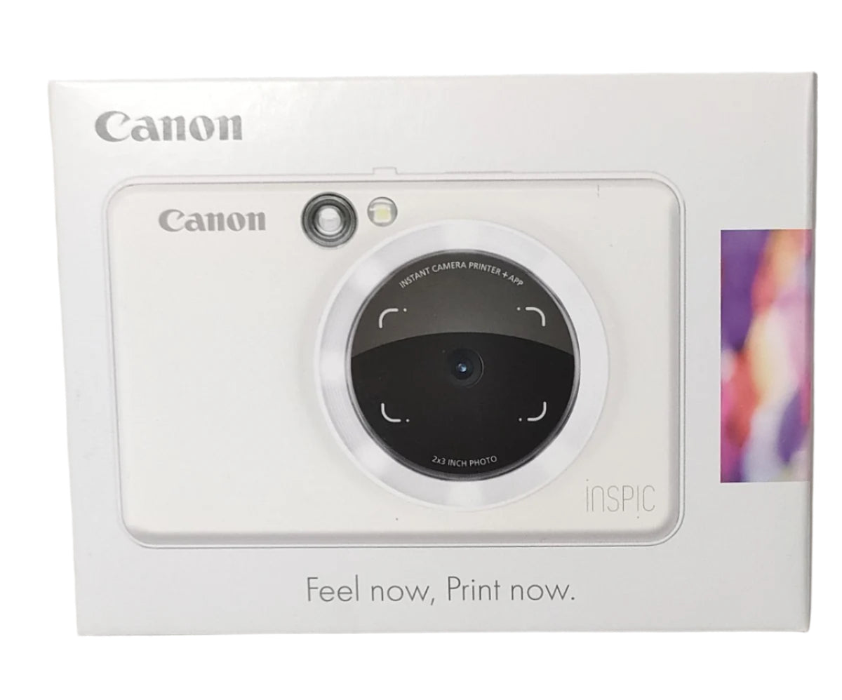 Canon Inspic 2-in-1 Instant Camera + Smart Phone Photo Printer Pearl White [ZV-123-PW]