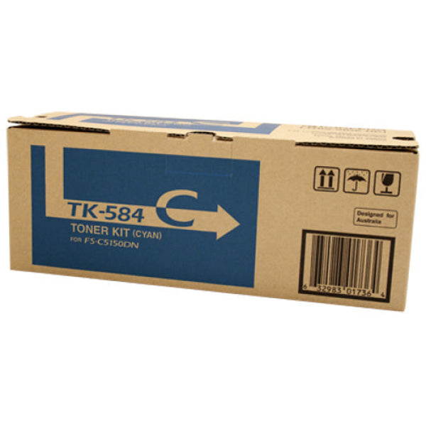 Kyocera Genuine Tk-584C Cyan Toner Cartridge For Fsc5150Dn P6021Cdn (2.8K) P/N:1T02Ktcas0 -