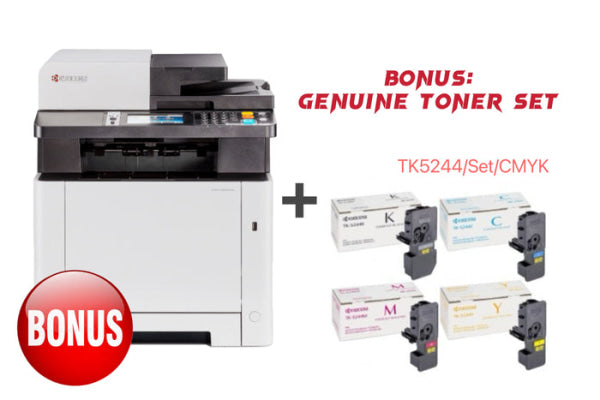 Printer Bundle: Kyocera ECOSYS M5526cdn 4-in-1 A4 Colour Laser MFP Printer + Colour Toner Cartridge Set 