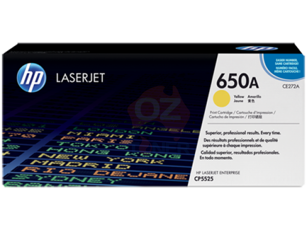 HP 650A YELLOW TONER 15000 PAGE YIELD FOR CLJ CP5520 CE272A