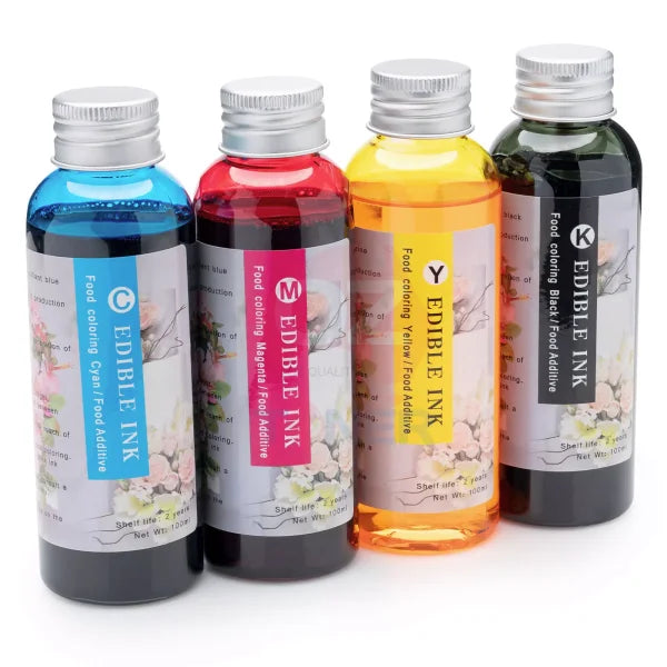 Oz Edible Cake Refill Ink Set (100Ml X4) For Canon Printer Pgi650/Cli651 Pgi670/Cli671