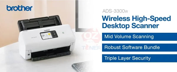 *Promo!* Brother Ads-3300W A4 Desktop Network Document Scanner + Duplex Scanning 40Ppm [Ads3300W]