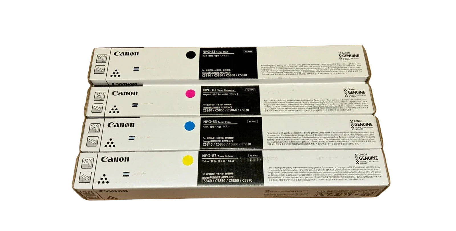 Genuine NPG-83 Toner Cartridge CMYK Bundle– High Yield for Canon imageRUNNER ADVANCE