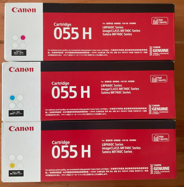 *Sale!* 3X Pack Genuine Canon Cart055H C/M/Y Color Toner Set High Yield (5.9K) Cartridge -