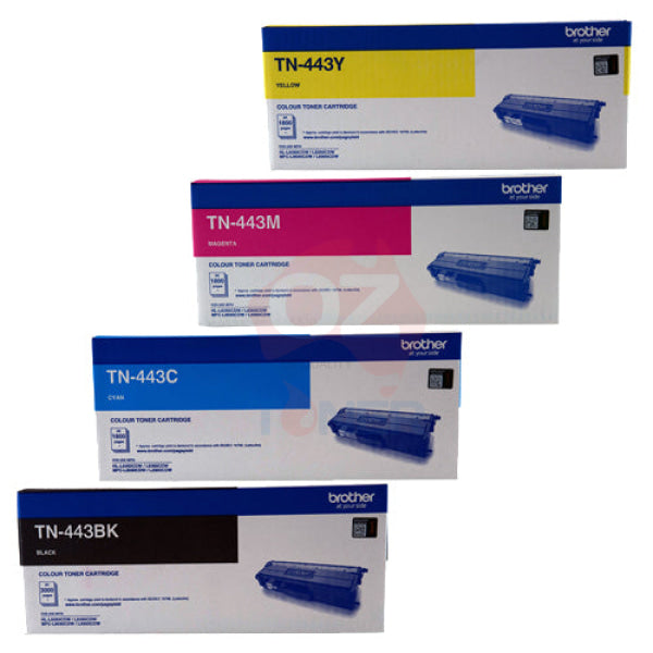 *Sale!* 4 Pack Genuine Brother Tn-443 C/M/Y/K Hy Toner Set For Hl-L8360Cdw/Mfc-L8690Cdw/L8900Cdw