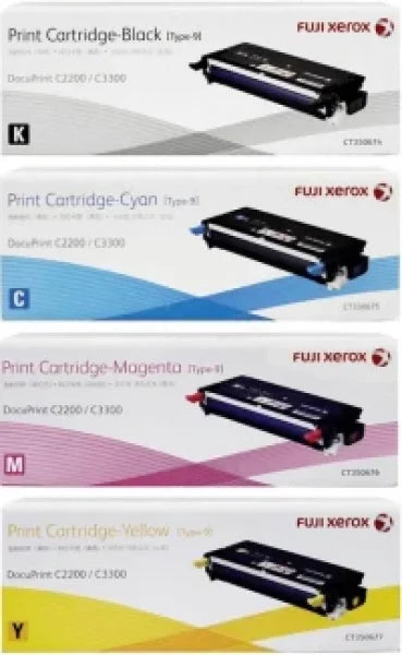 *Sale!* 4X Pack Genuine Fuji Xerox Docuprint C2200 C3300Dx Toner Set (9K) Ct350674-Ct350677