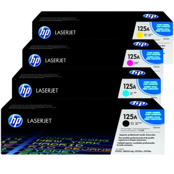 *Sale!* 4X Pack Genuine Hp Cb540A Cb541A Cb542A Cb543A Toner Cartridge Set #125A [Cb540A-Cb543A] -