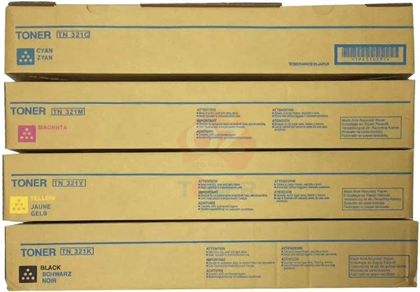 *Sale!* 4X Pack Genuine Konica Minolta Tn321 C/M/Y/K Toner Set For Bizhub C224 C284 C364 Cartridge -