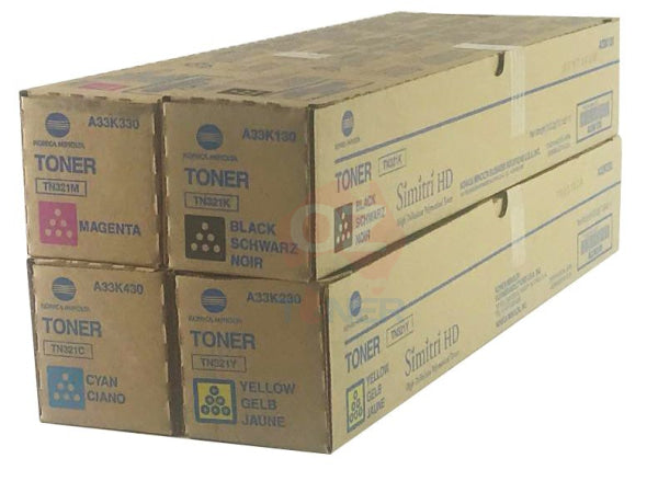 *Sale!* 4X Pack Genuine Konica Minolta Tn321 C/M/Y/K Toner Set For Bizhub C224 C284 C364 Cartridge -
