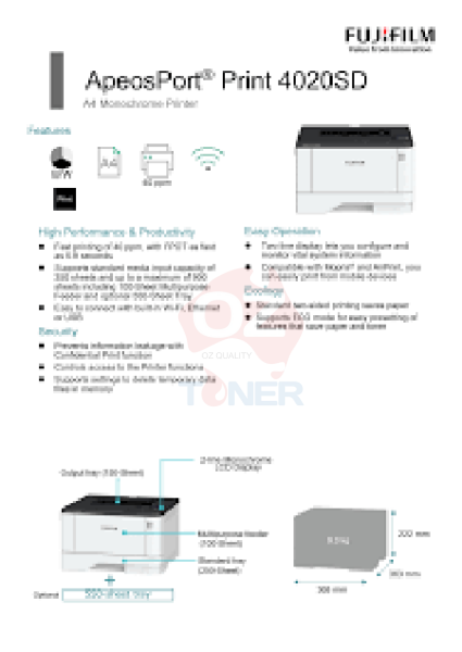 *Sale!* Fujifilm Apeosport Print 4020Sd A4 Mono Laser Sfp Printer 40Ppm [App4020-1Y] Single Function