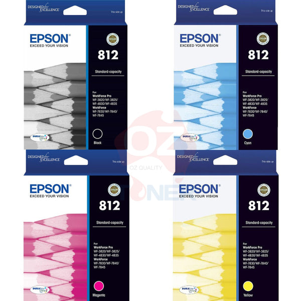 *Sale!* Genuine Epson #812 4X Color Ink Set Value Pack For Wf-3825 Wf-4835 Wf-7845 [C13T05D692]