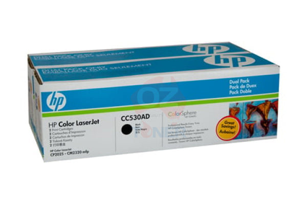 1 X Genuine Hp Cc530Ad Toner Cartridge Twin Pack 304A -