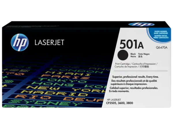 1 X Genuine Hp Q6470A Black Toner Cartridge 501A -