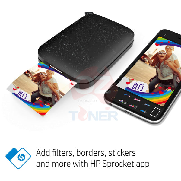 *Sale!* Hp Sprocket 200 Mobile Photo Printer - Black Noirl 1As89A [Hpispb]