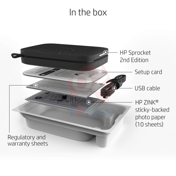 *Sale!* Hp Sprocket 200 Mobile Photo Printer - Black Noirl 1As89A [Hpispb]