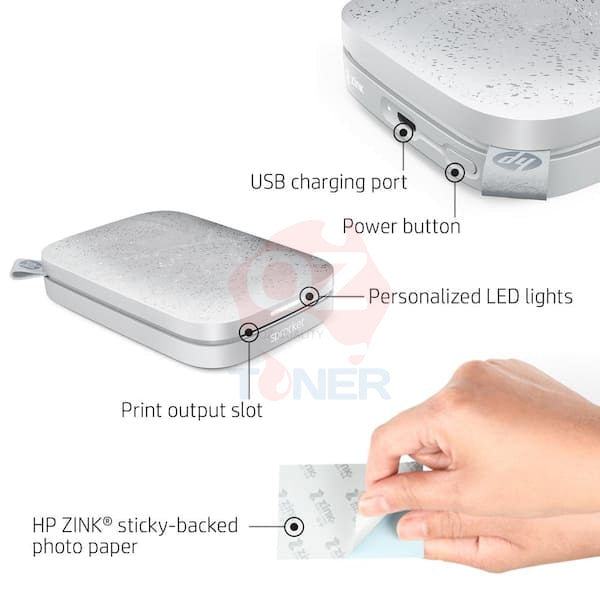 *Sale!* Hp Sprocket Sp200W 2Nd Edition Instant Bluetooth Portable Photo Printer 1As85A Luna Pearl