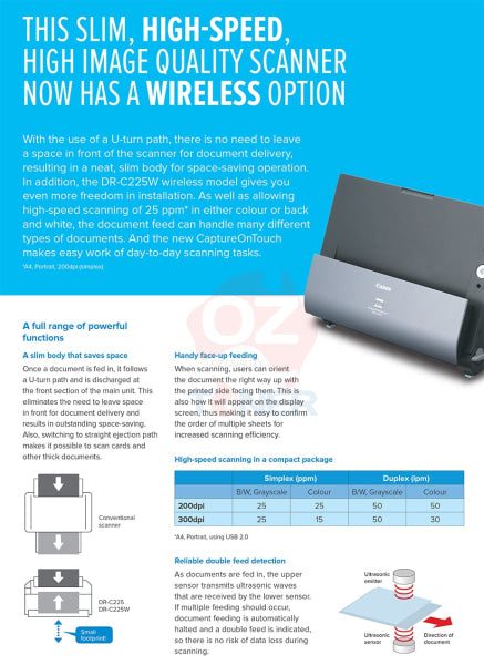 Canon Imageformula Dr-C225Ii Usb Color Desktop Sheet-Fed Document Scanner+Duplex Drc225Ii