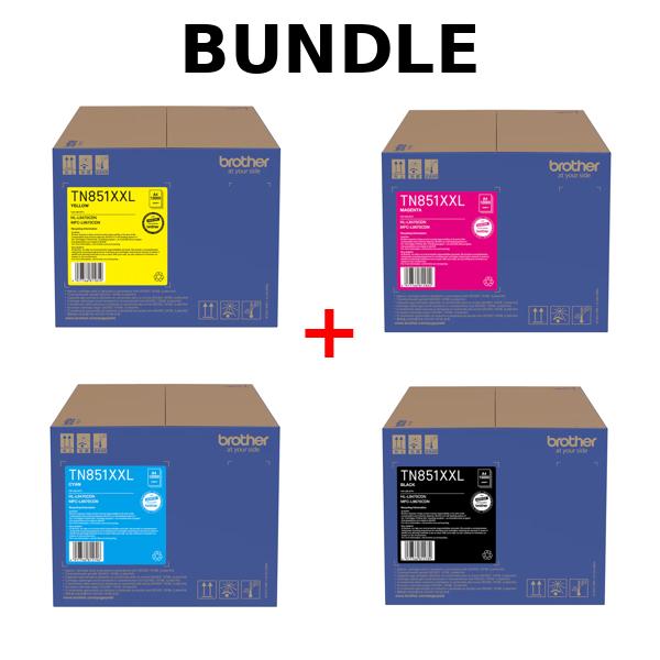 Genuine Brother TN851XXL C/M/Y/K Toner Cartridge Set Super High Yield 15K/12K [TN851XXL]