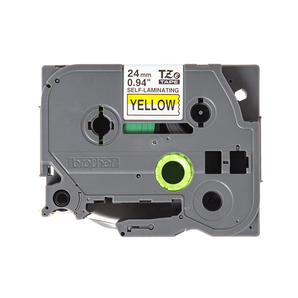Genuine Brother TZe-SL651 Self-Laminating Label Tape Black on Yellow 24mm x 8m