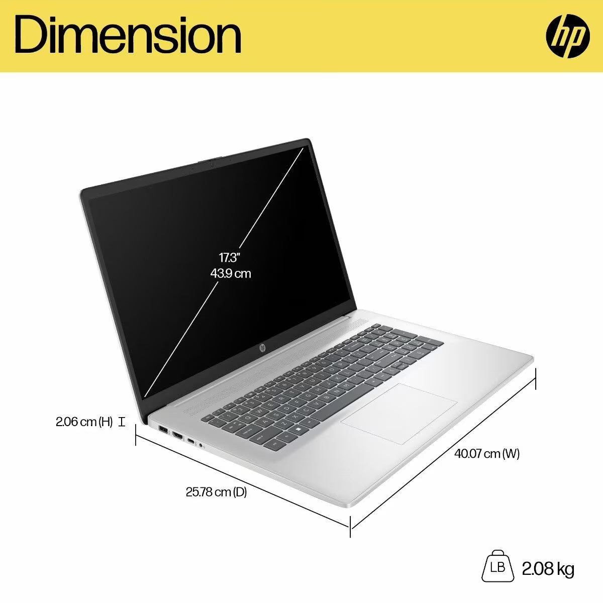 *SALE!* HP 17.3 inch Laptop Core 5/16GB/512GB SSD/Win 11 17-cn4040TU, Silver [CJ1C5PA]