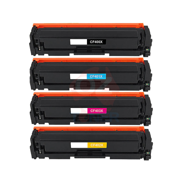 Whitebox Premium Compatible 4 Pack Hp Cf400X Cf401X Cf403X Cf402X Toner Cartridge Set #201X -